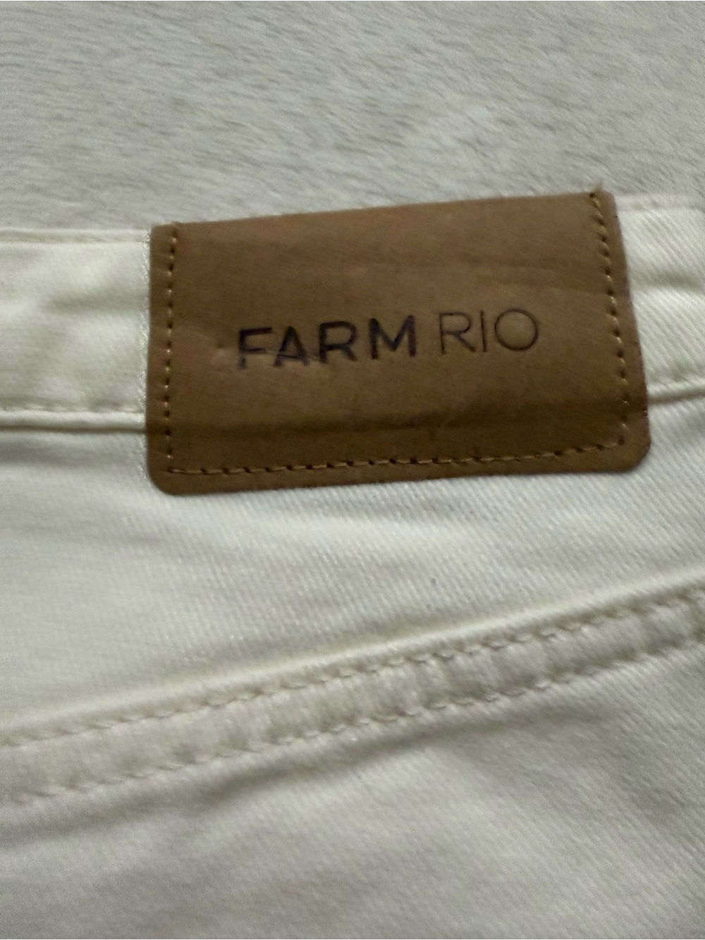 Farm Rio Crochet Detail Cotton Denim Shorts White Size 27 D92 - Picture 4 of 5